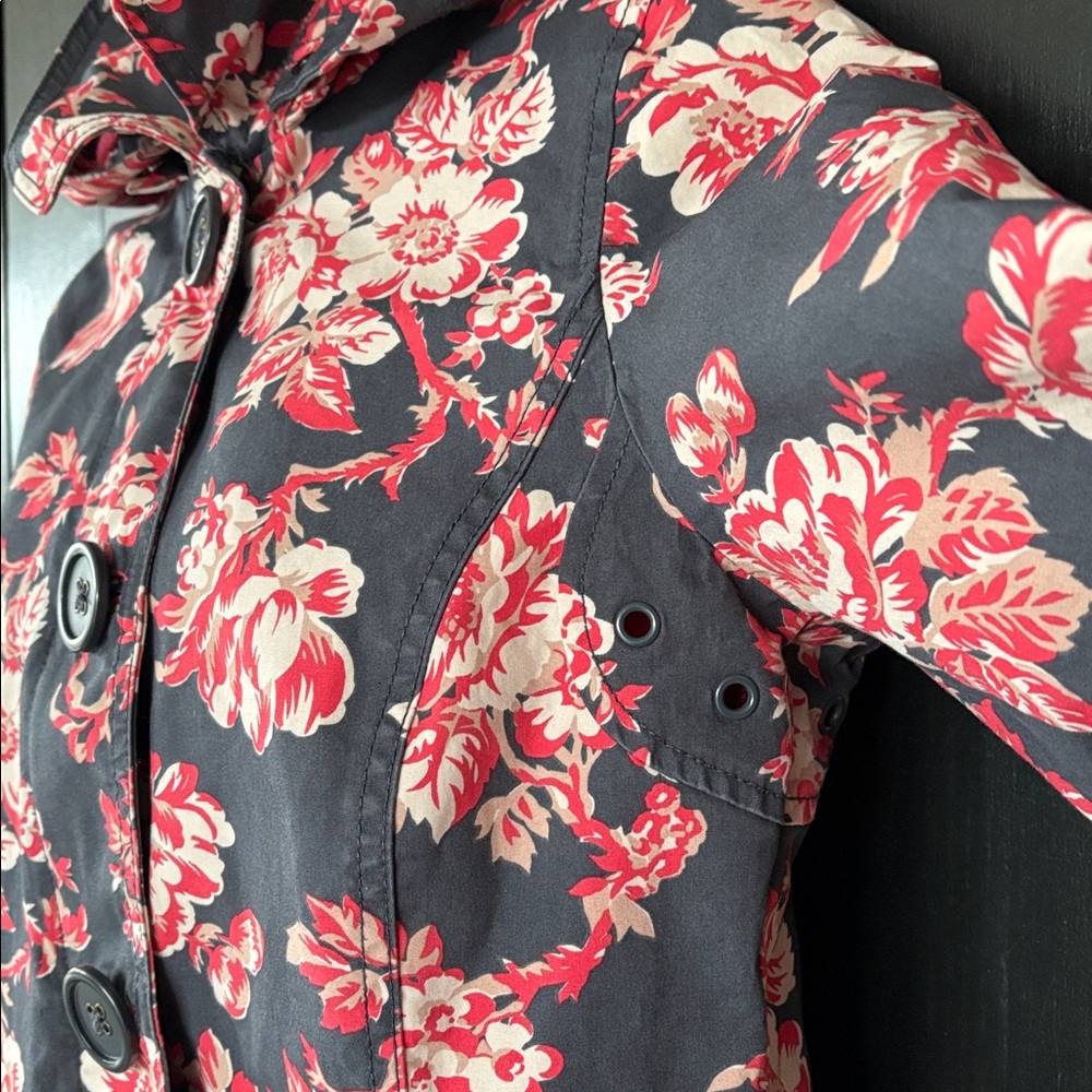 💕Boden Floral Weather Resistant Jacket. Removable Hood. Excellent Condition. M - Picture 5 of 16